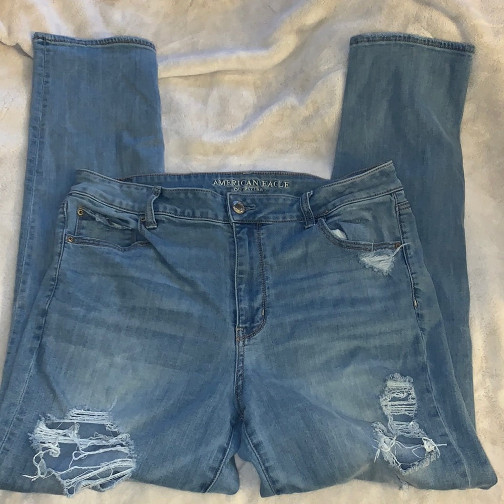 American eagle high rise straight jeans